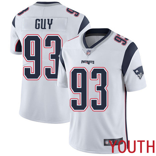 New England Patriots Football #93 Vapor Untouchable Limited White Youth Lawrence Guy Road NFL Jersey